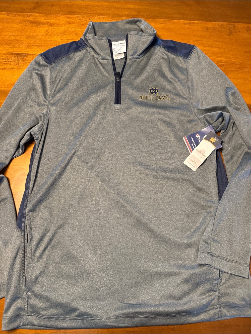 Notre Dame Men's Gray 1/4 Zip Performance Pullover